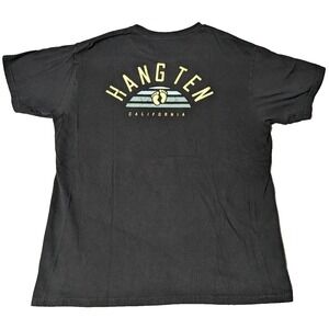 Hang Ten‎ California Black Double-Sided Graphic T-Shirt - Men Large